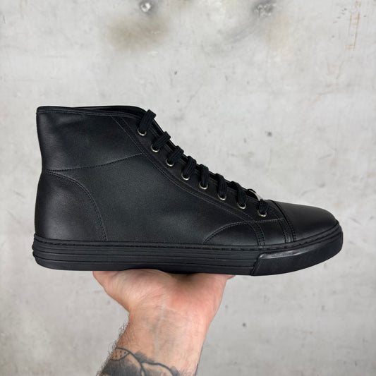 Gucci Black High Top Leather Sneakers