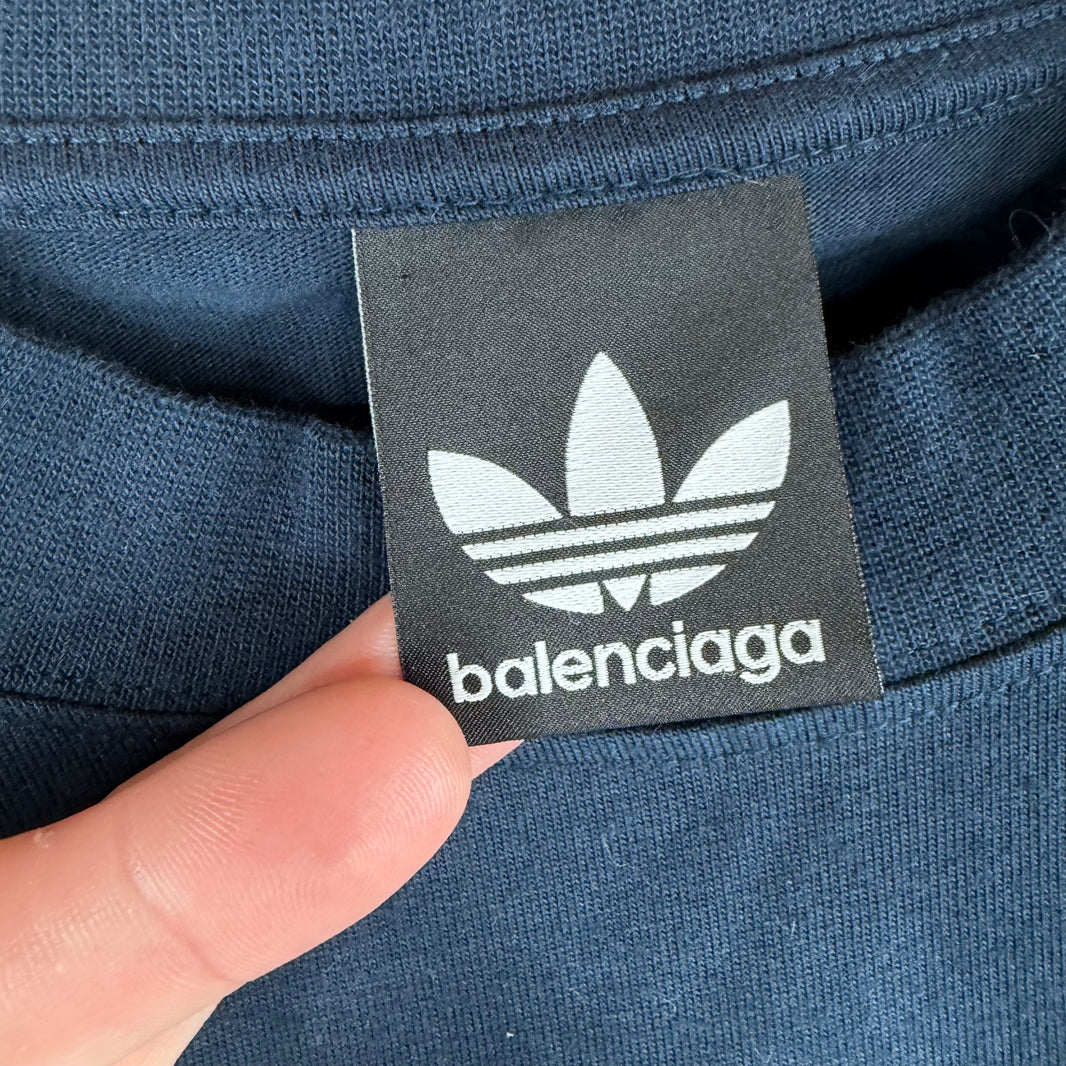 Balenciaga Adidas Sample Navy Logo T-Shirt