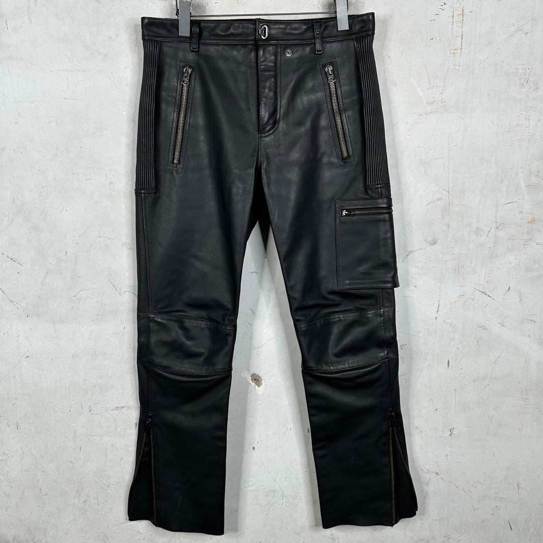 Acne Studios Leather Biker Cargo Pants