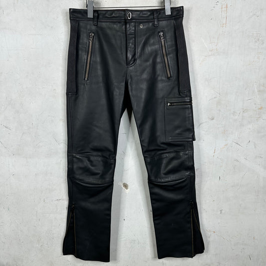 Acne Studios Leather Biker Cargo Pants