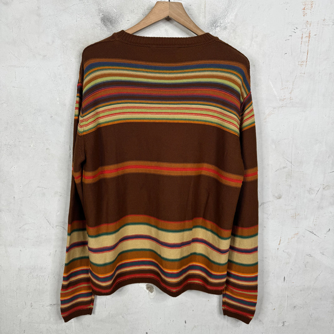 Acne Studios Brown Striped Face Sweater