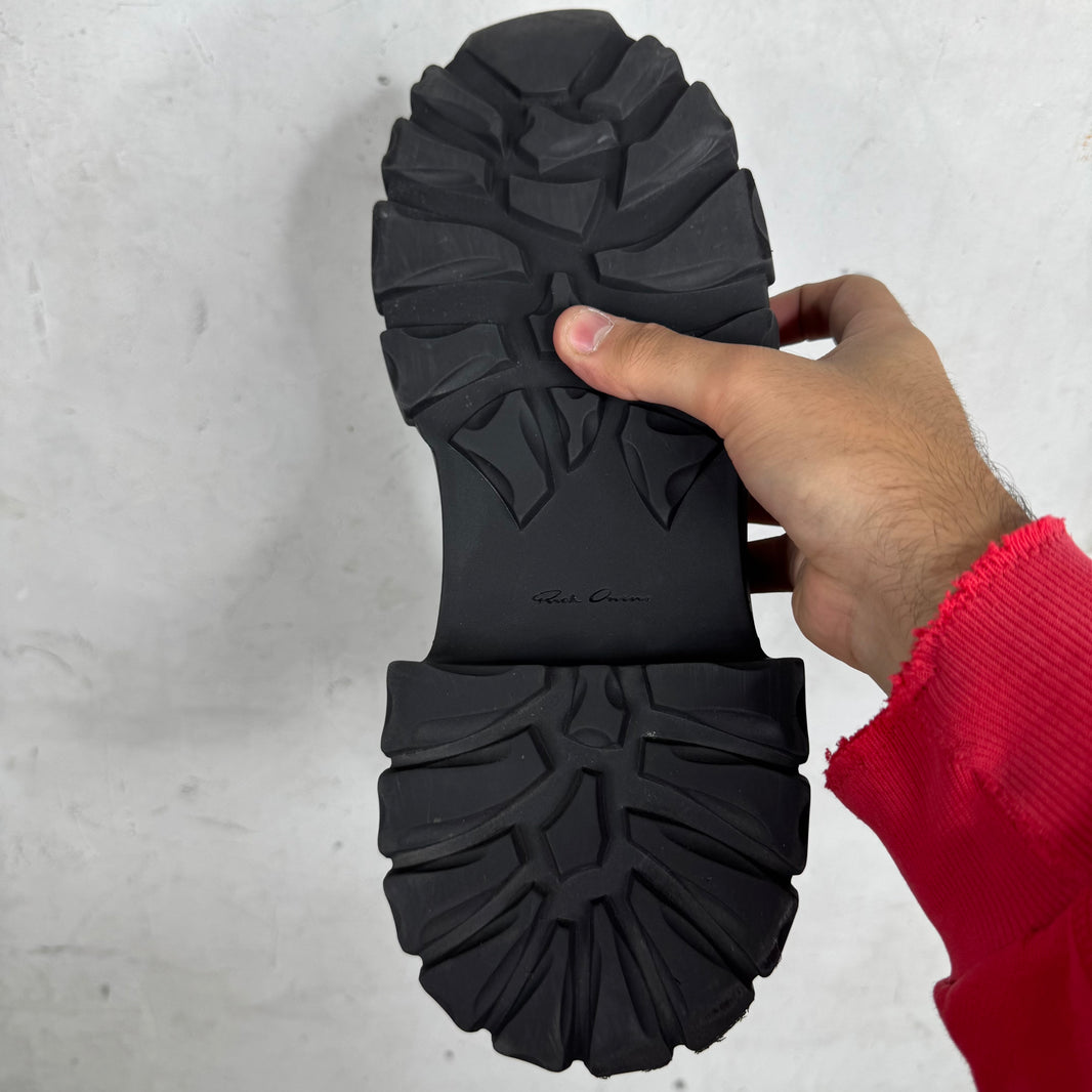 Rick Owens Triple Black Jumbo Lace Tractor Boots