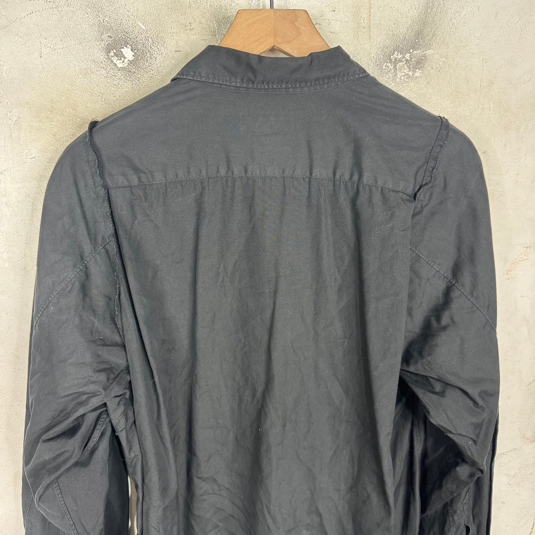 CDG Homme Plus Black Layered Buttoned Shirt