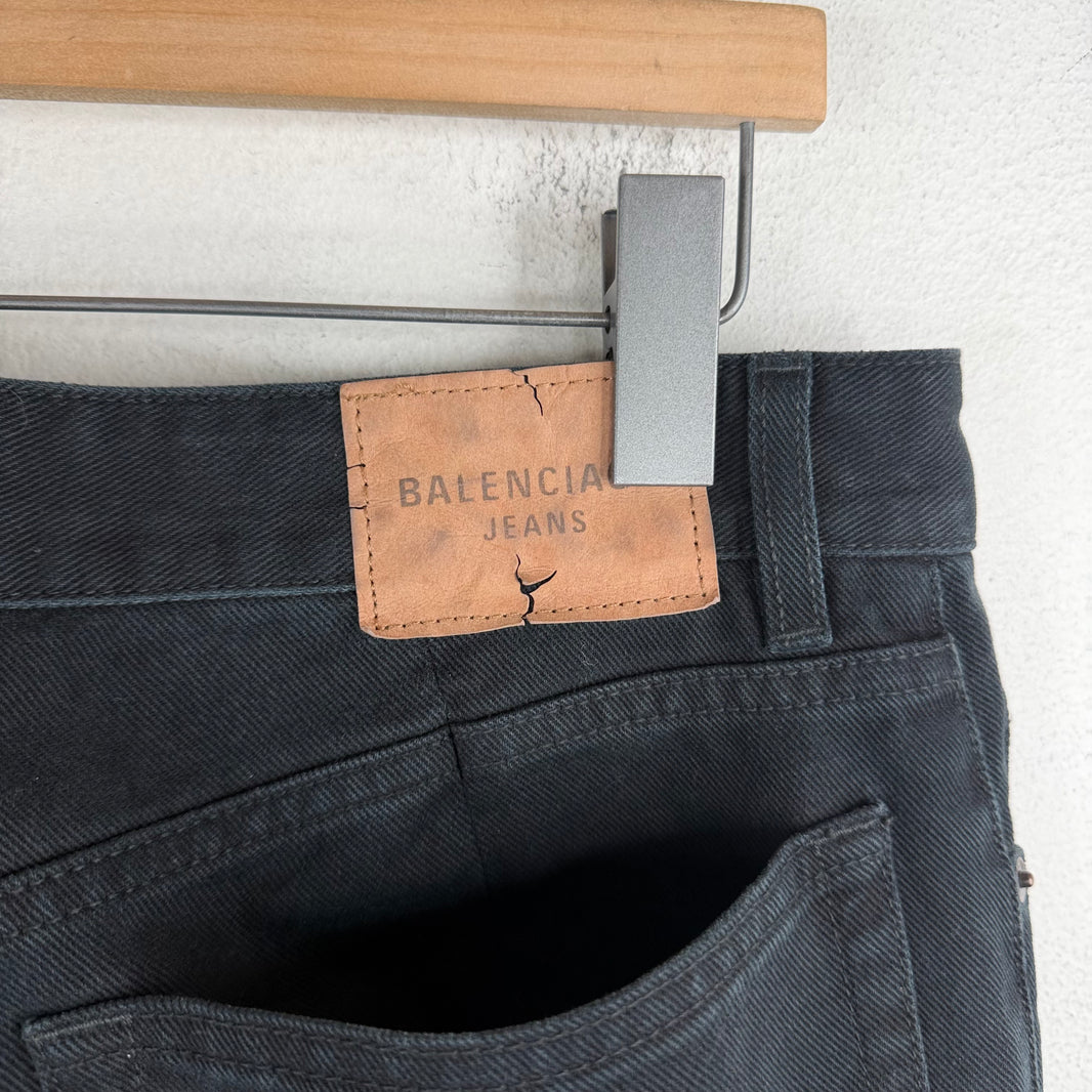 Balenciaga Convertible Black Kick Knee Flared Jeans