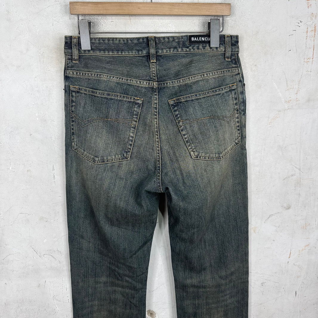 Balenciaga Indigo Wash Flared Jeans