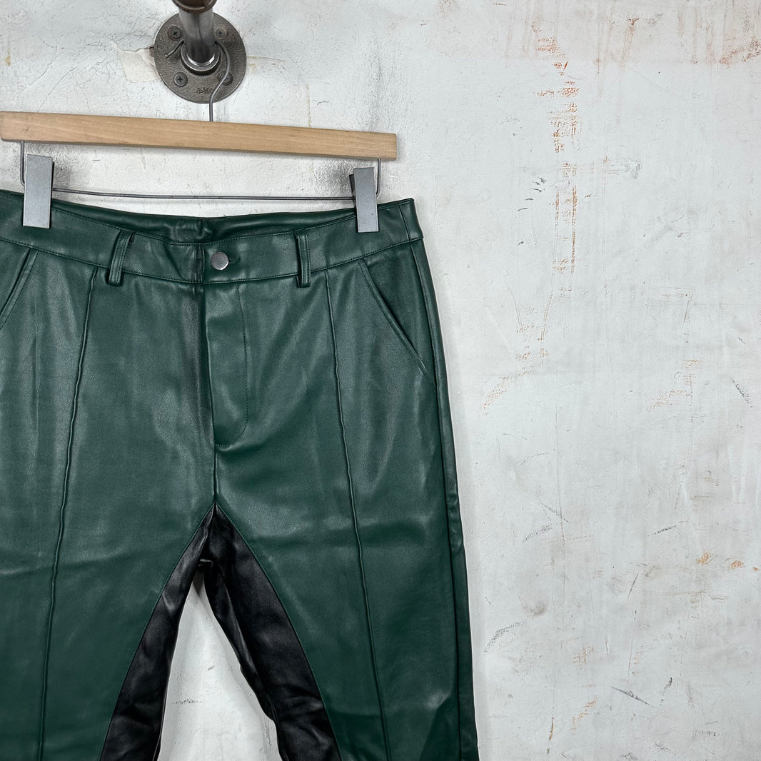 Todd Patrick Paneled Leather Trousers