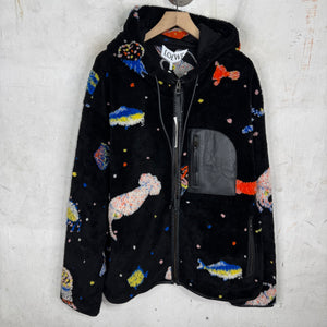 Loewe Ocean Leather/ Fleece Trimmed Jacket