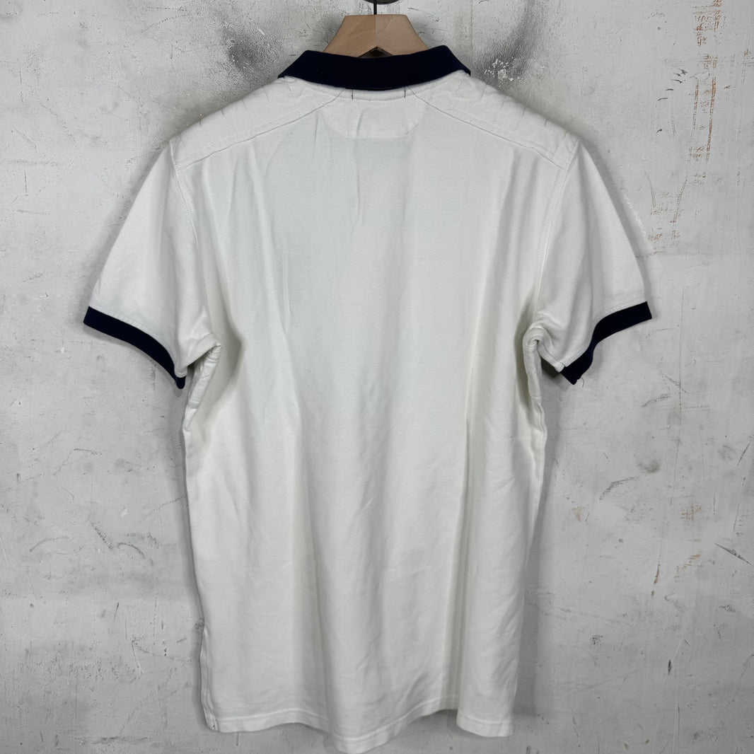 Ralph Lauren White/Navy Cuffed Big Pony Polo