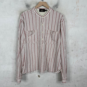 RRL Half Button Red Patterned Linen Shirt