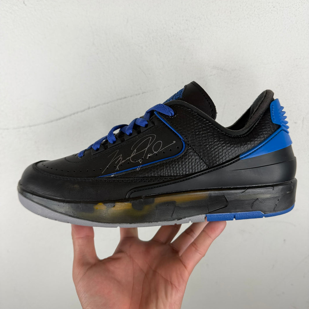 Off White Jordan 2 Black/Blue Sneakers