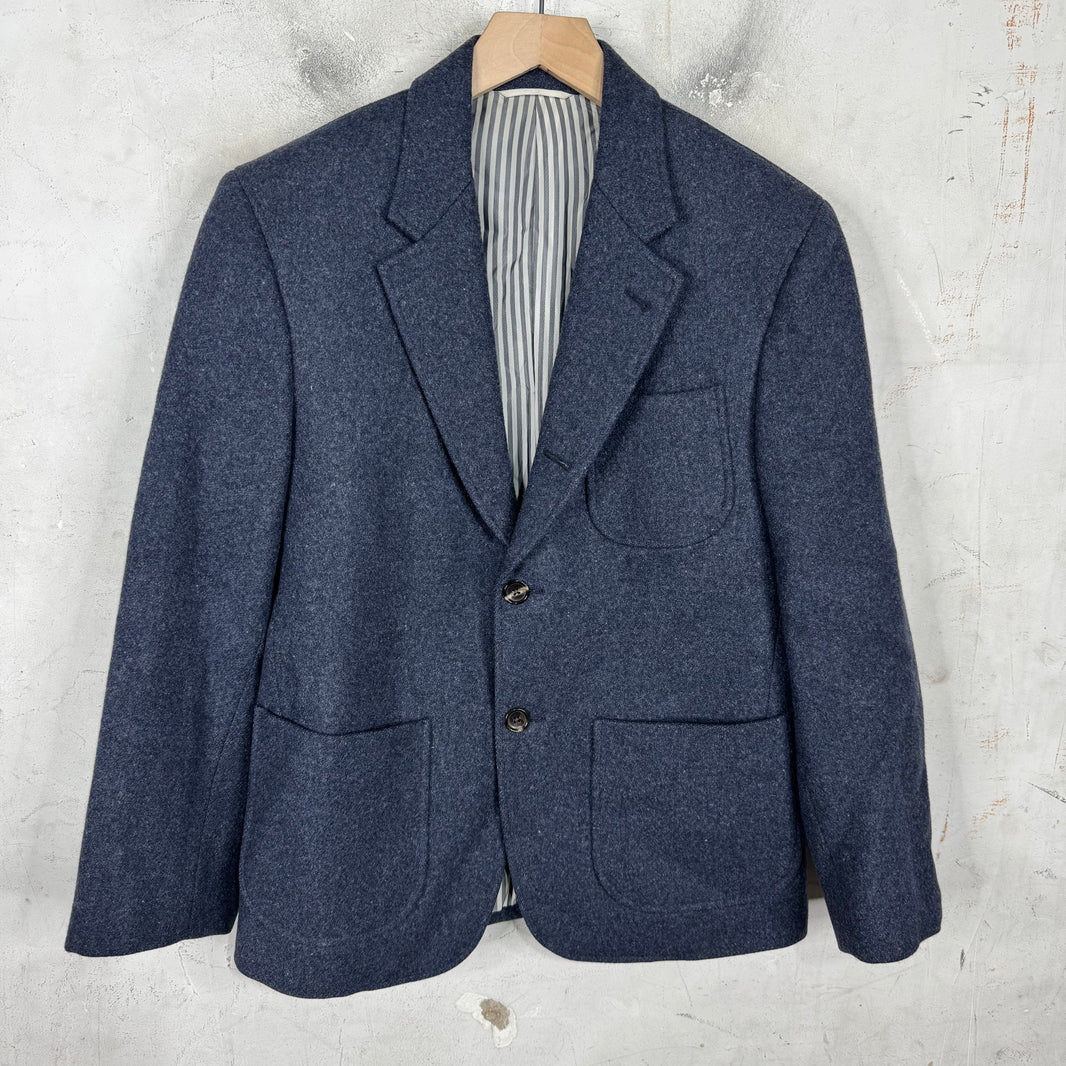 Thom Browne Navy Wool Striped Liner Blazer