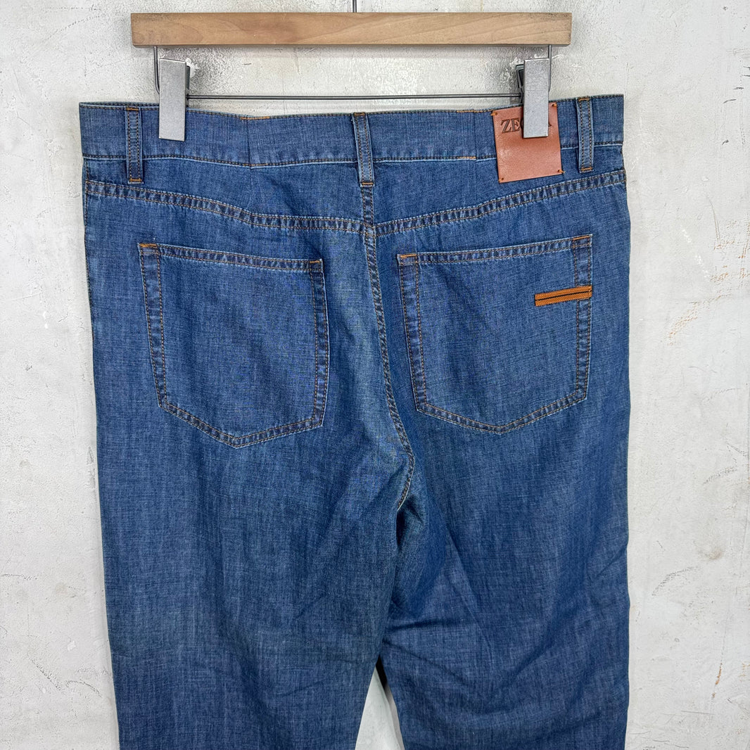 Zegna Medium Wash Lightweight Jeans