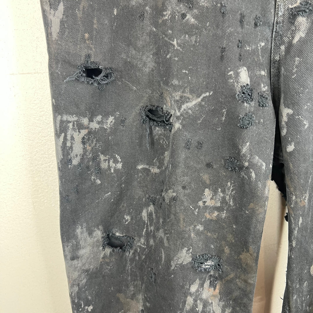 Balenciaga Black Mud Distressed Jeans