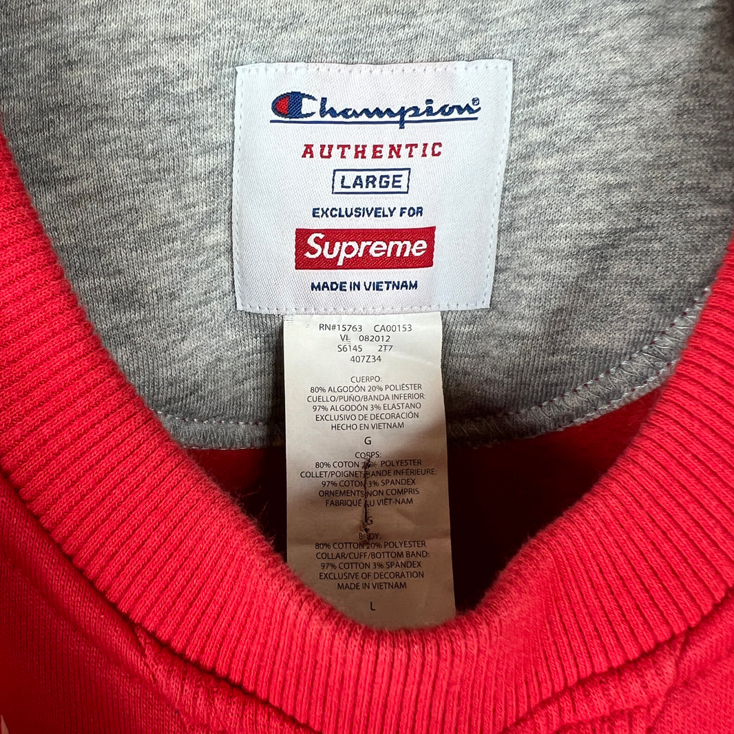 Supreme x Champion Red Stars Crewneck
