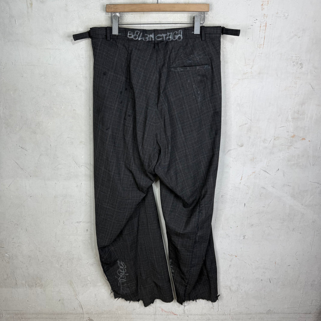 Balenciaga Grafitti Tartan Trousers