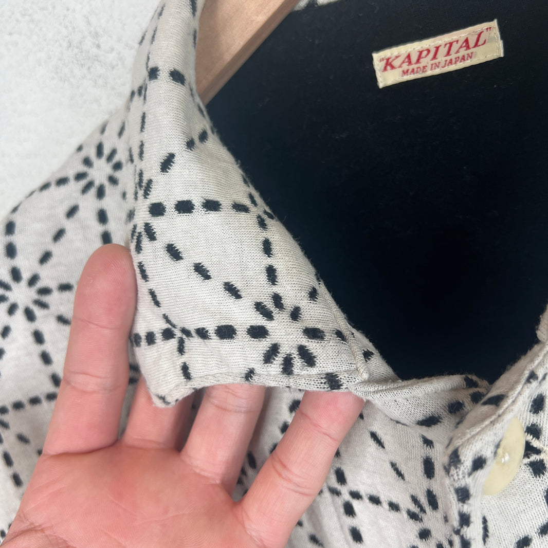 Kapital Sashiko Print Button Up Chore Shirt