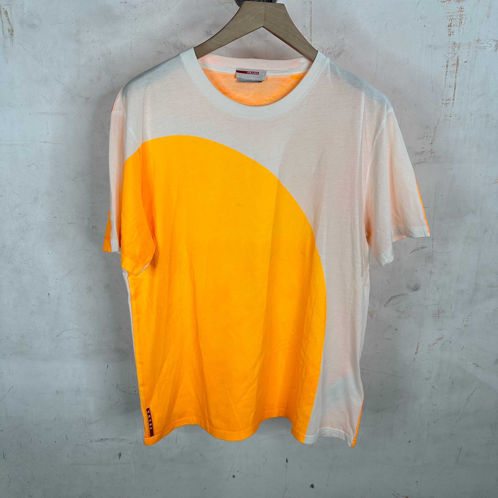 Prada Neon Orange Abstract T-Shirt