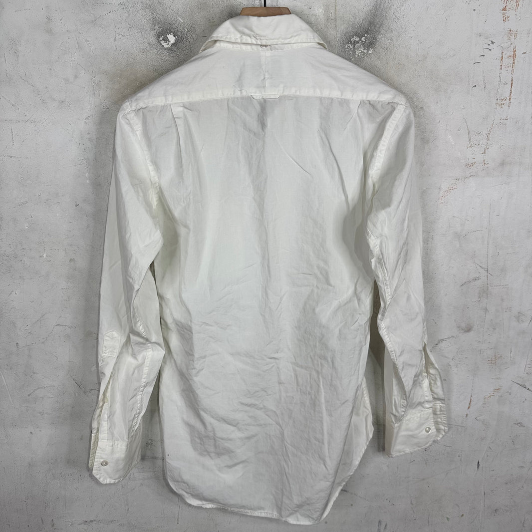 Thom Browne Plain White LS Buttoned Shirt