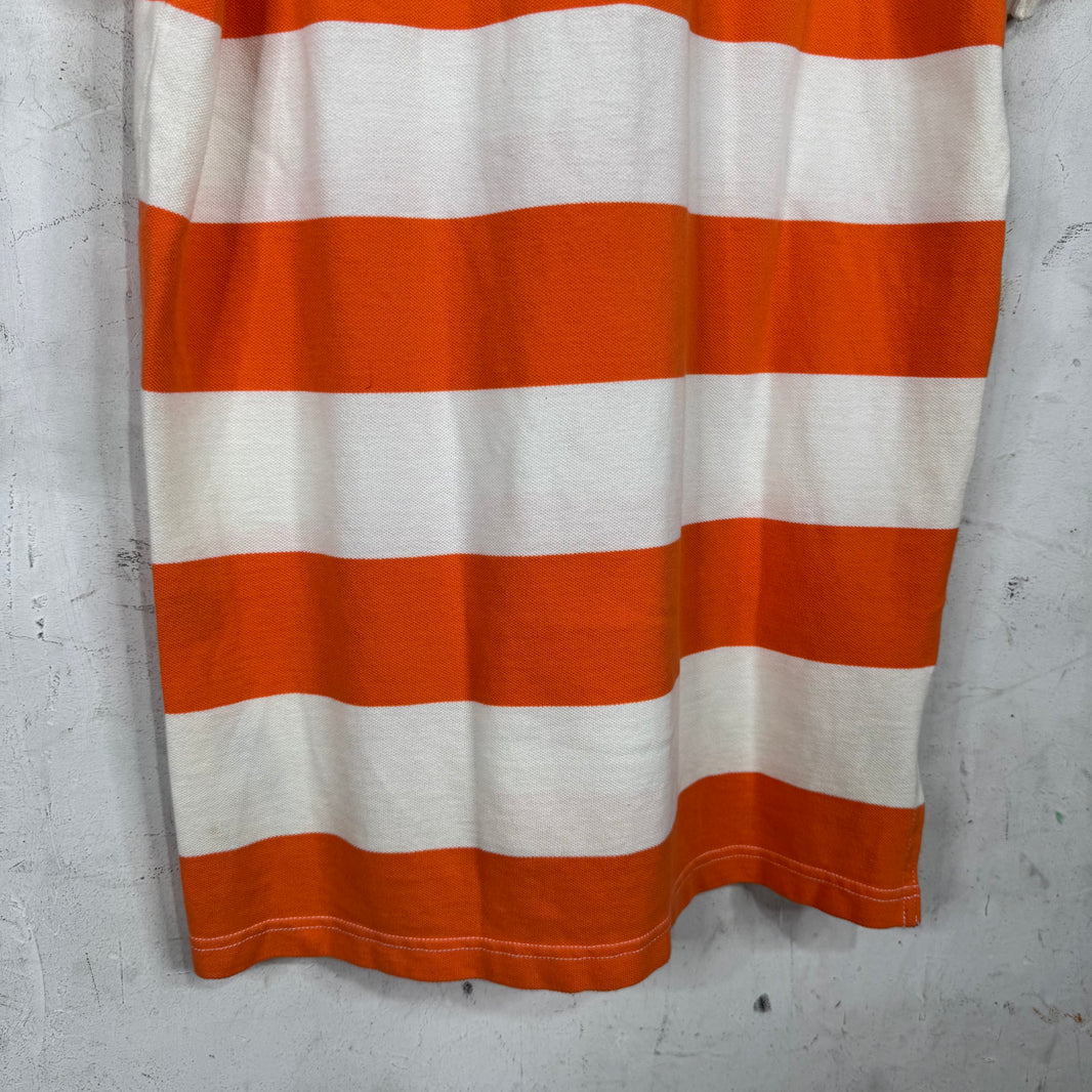 Ralph Lauren Orange Striped Blue Big Pony Polo