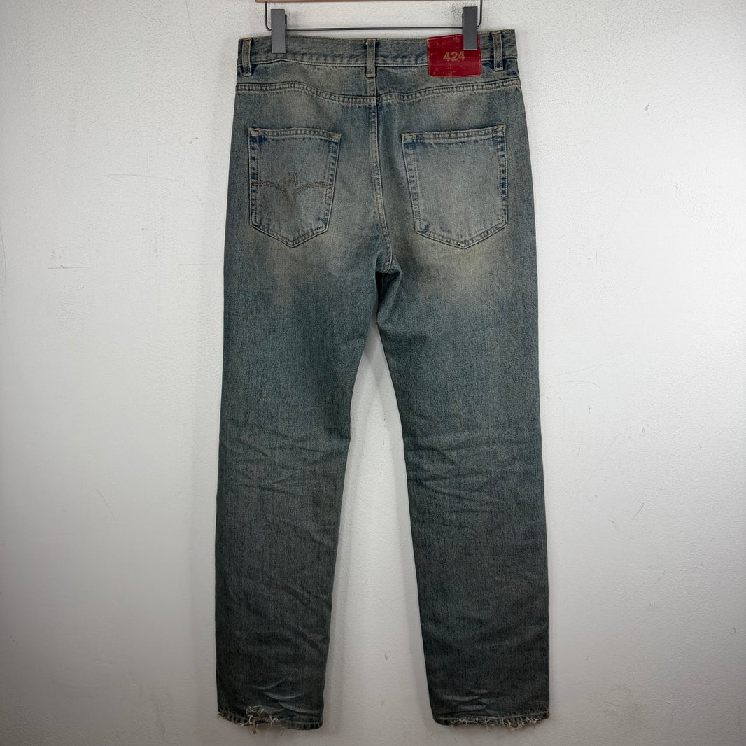 424 Blue Washed 5 Pocket Jeans