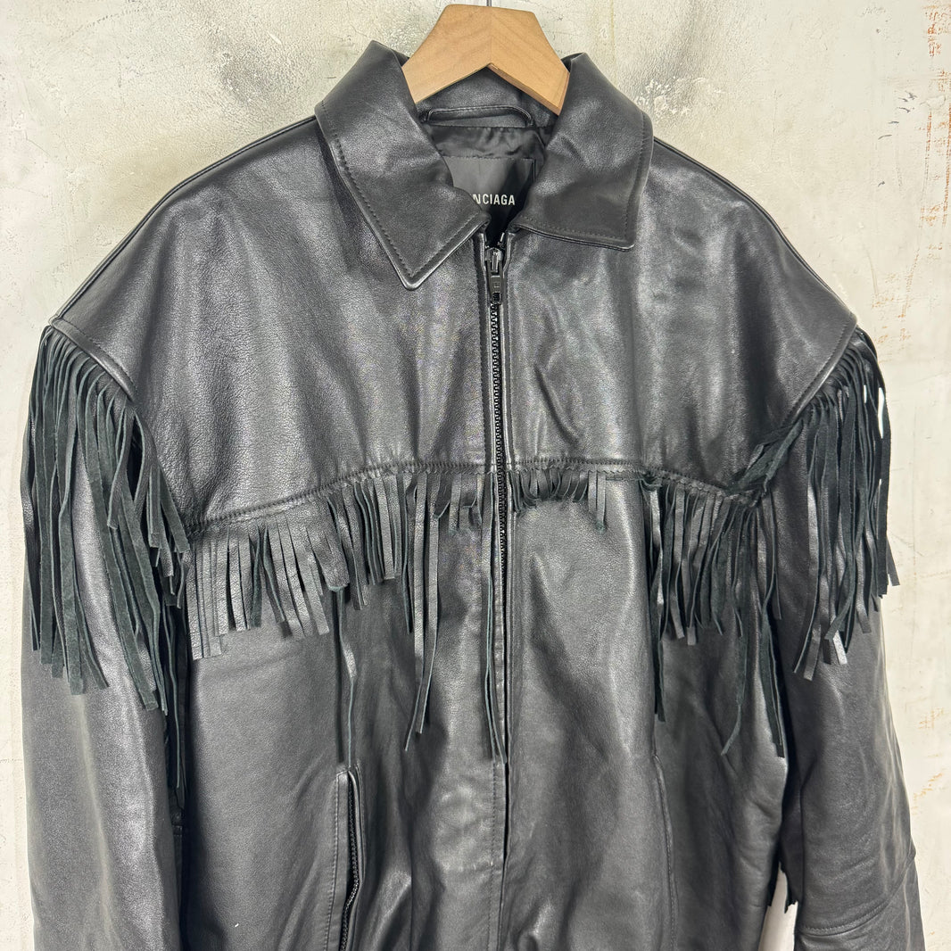 Balenciaga Leather Tassel Sample Jacket