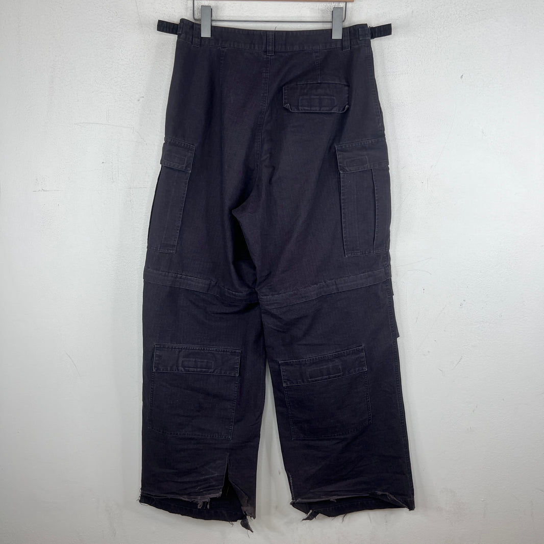 Balenciaga Navy Ripstop Convertible Cargo Trousers