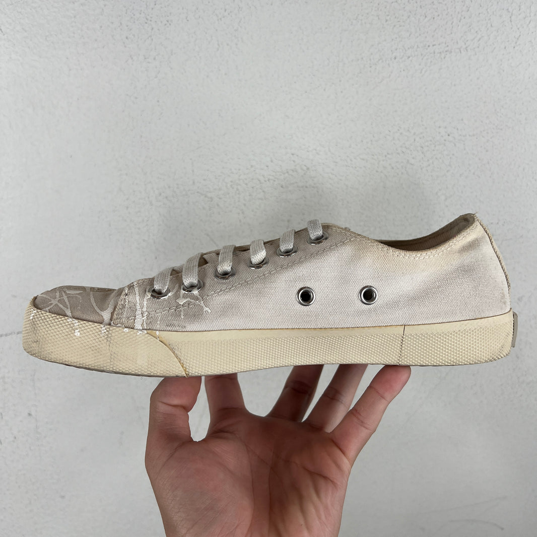 Margiela White Painted Tabi Sneakers
