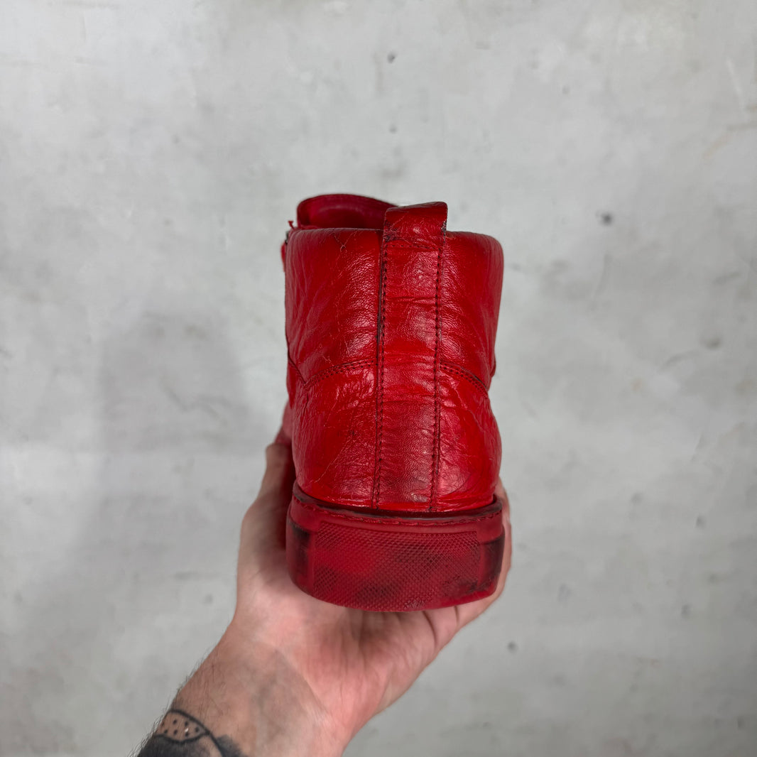 Balenciaga Red Leather Arenas