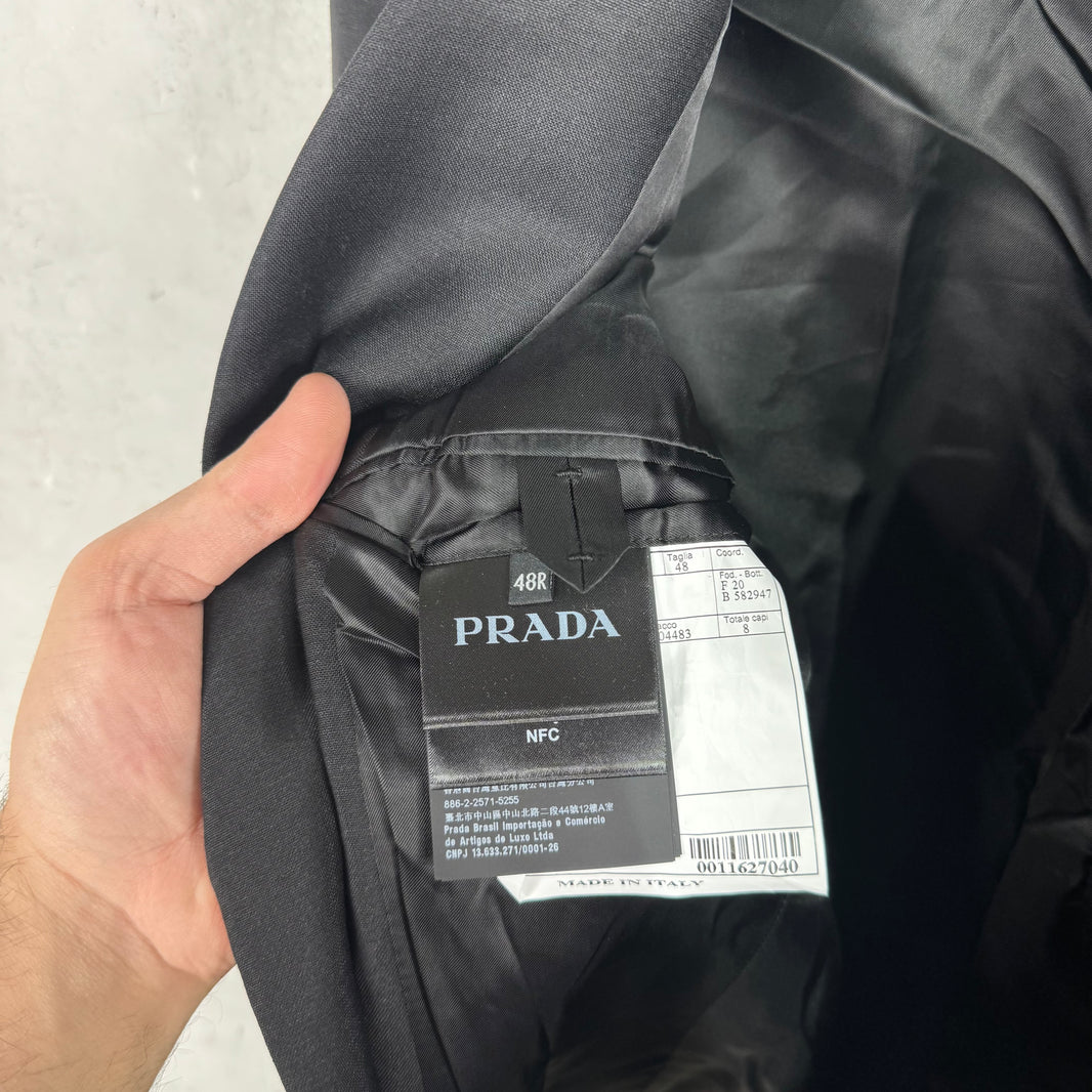 Prada Wool Triangular Patch Blazer