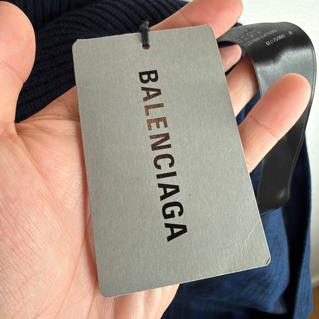 Balenciaga Hybrid Knit Flannel Sweater
