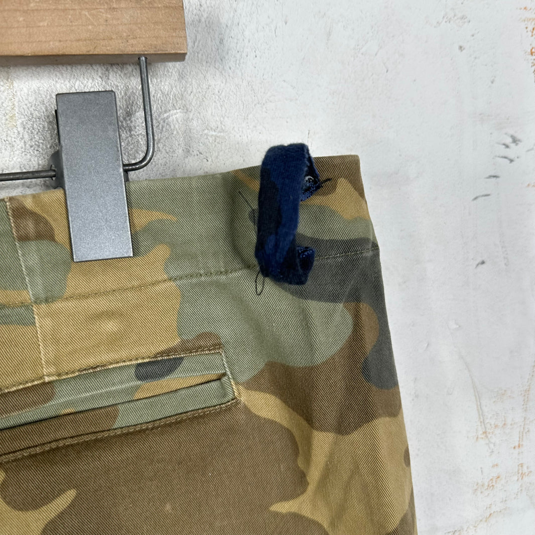 Greg Lauren Camouflage Green Cargo Pants