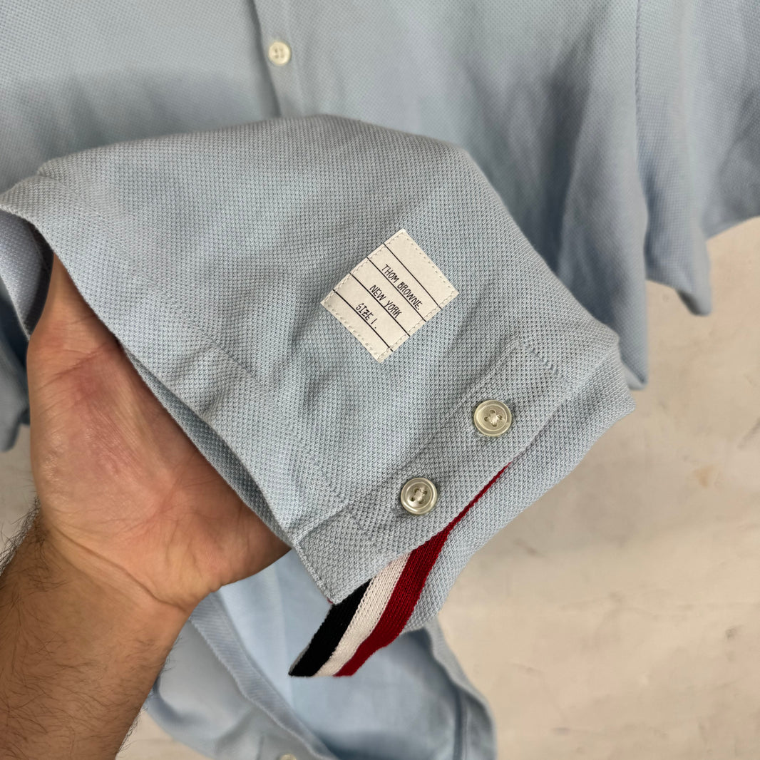 Thom Browne Blue Back Striped Polo