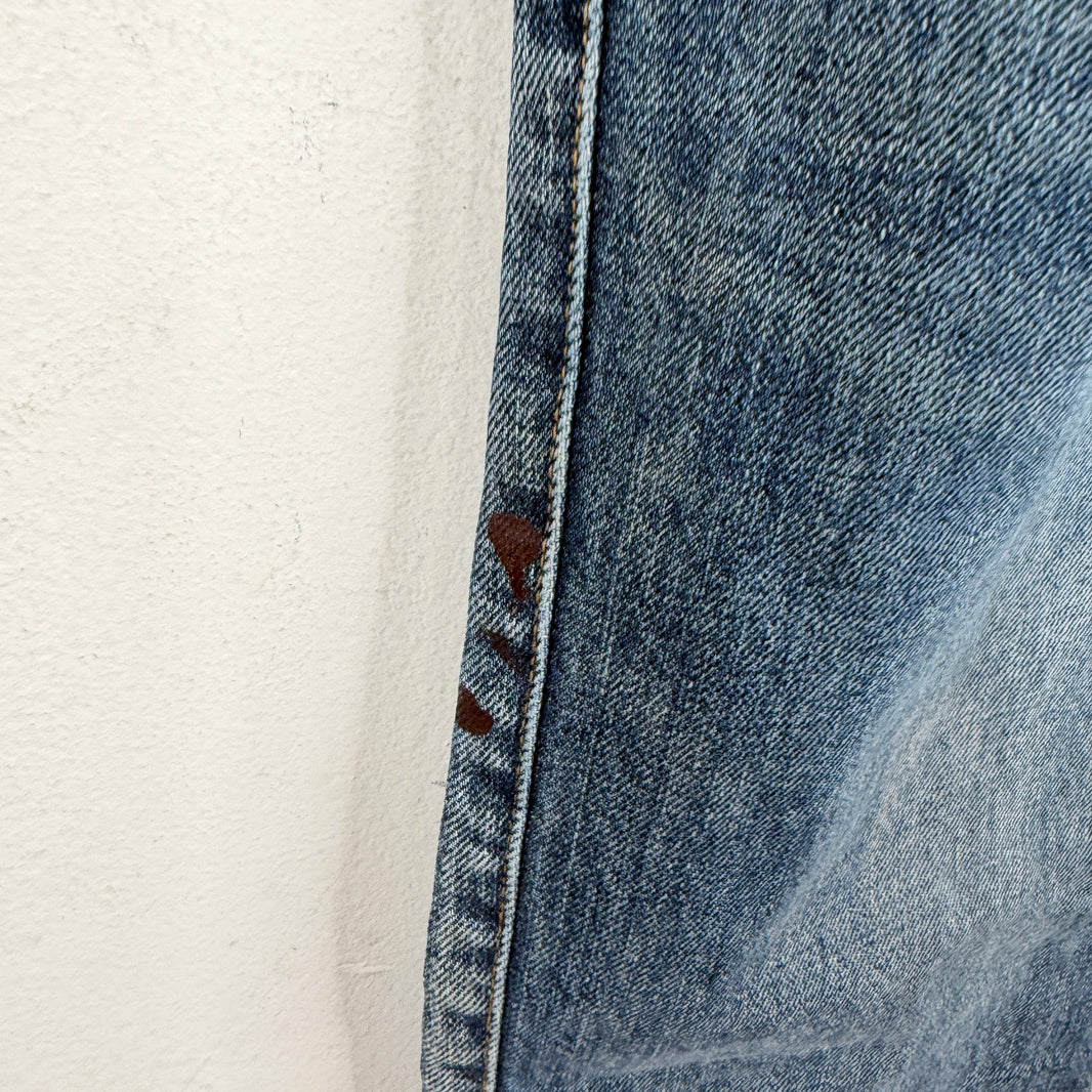 Saint Laurent Washed Blue Paint Splatter D18 Jeans