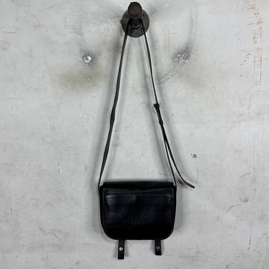 Burberry Embossed Plaid Flap Messenger