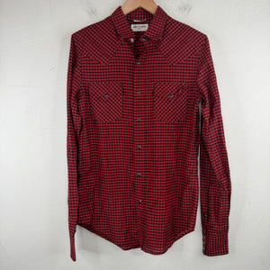 Saint Laurent Red Plaid Western Shirt