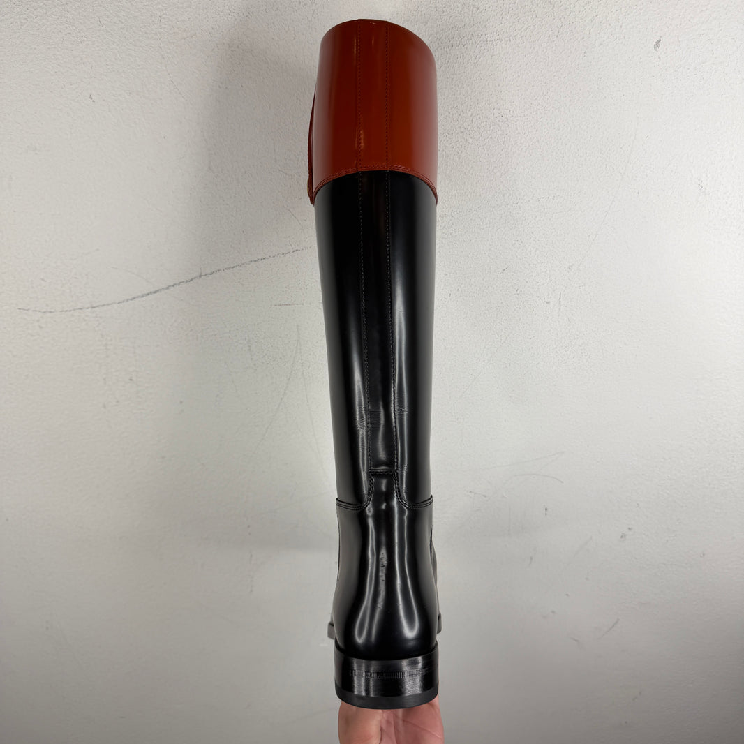 Gucci Two Tone Leather Riding Boots