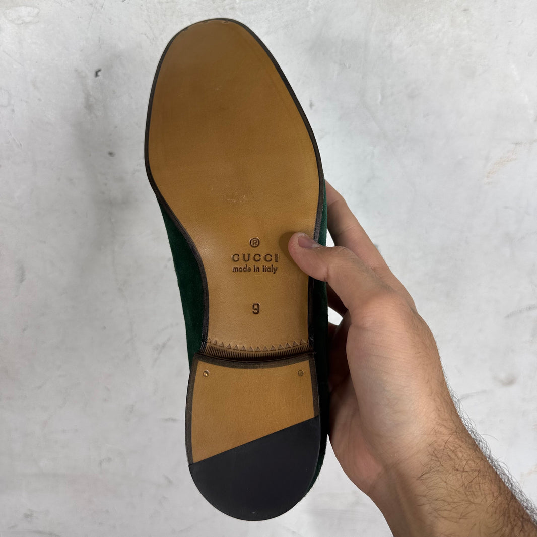 Gucci Green Horsebit Loafers