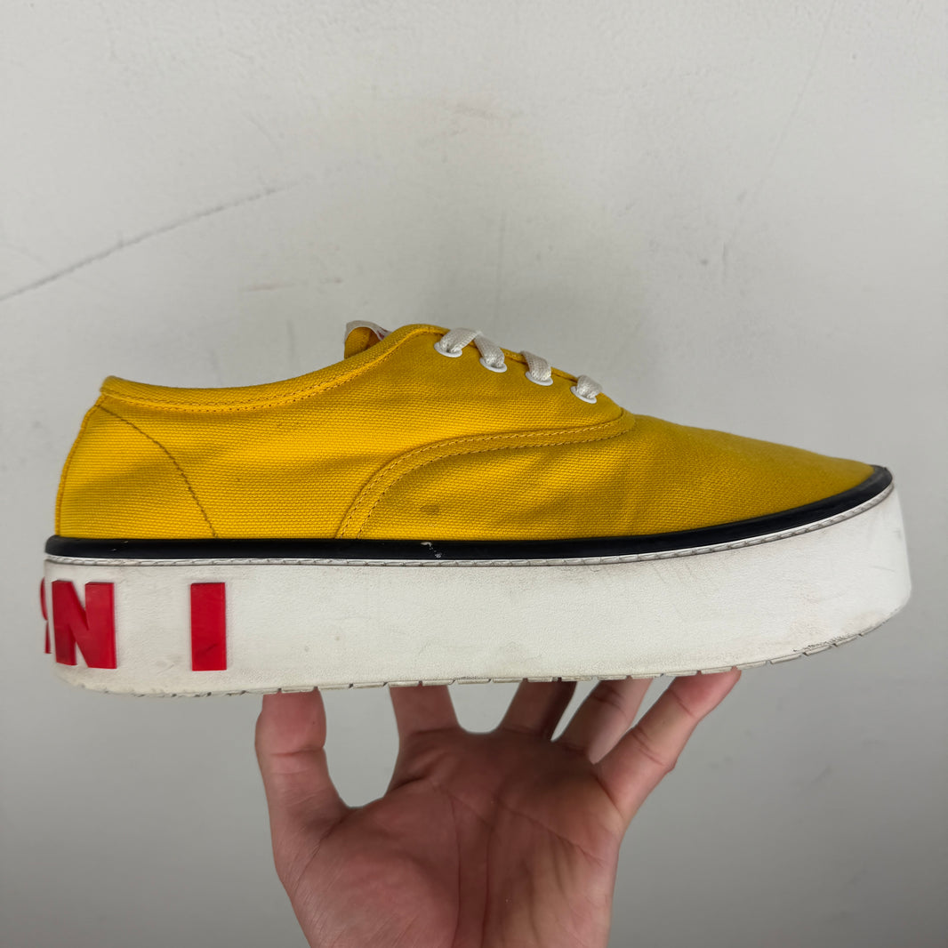 Marni Yellow Paw Lace Up Sneakers