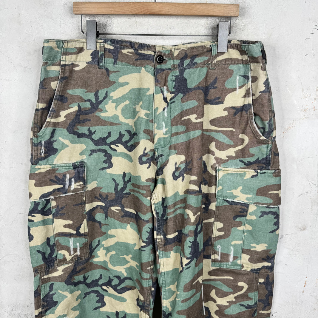 ERL Distressed Camo Cargo Pants