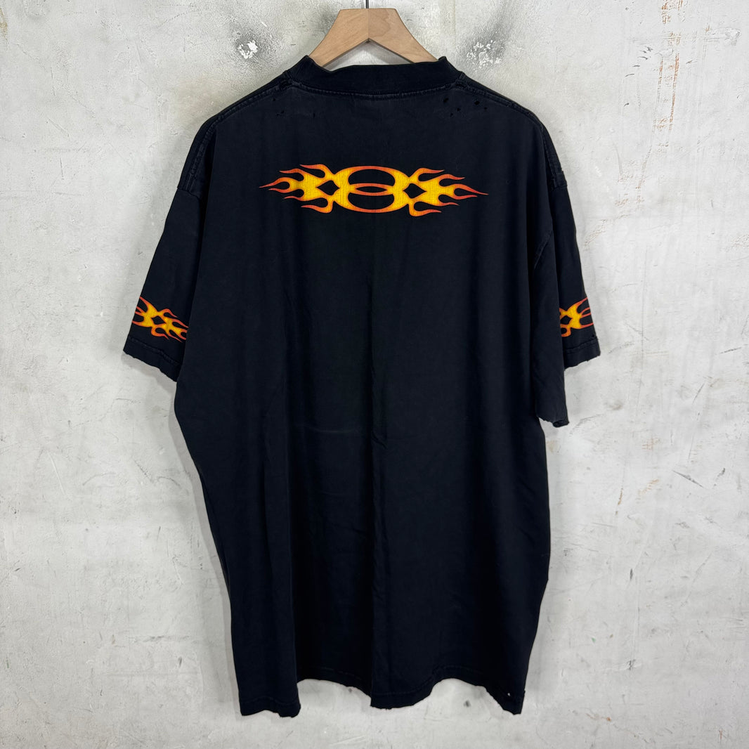 Balenciaga Flaming Unity Distressed T-Shirt
