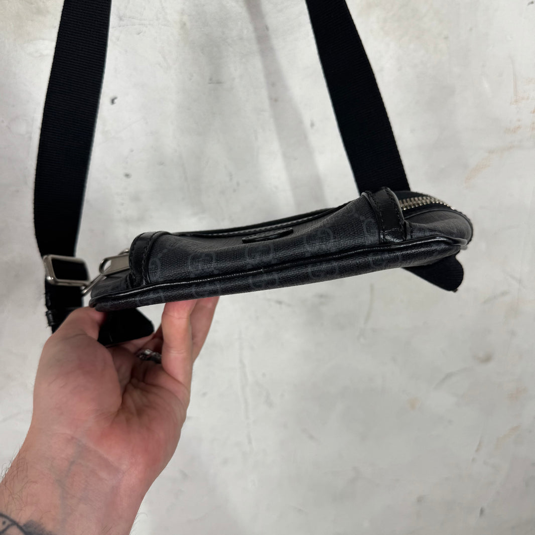Gucci Coated Black Monogram Waist Bag