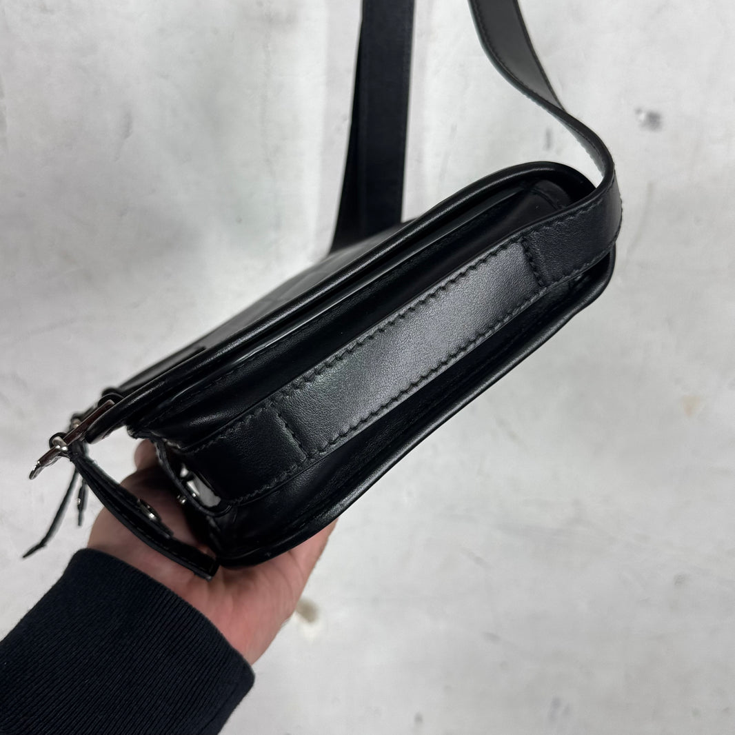 Burberry Embossed Plaid Flap Messenger