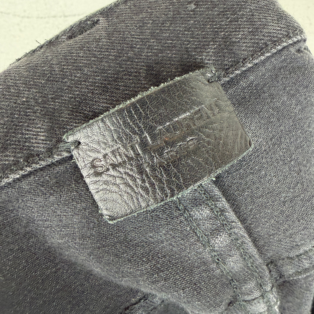 Saint Laurent Black D02 Knee Cut Denim Jeans