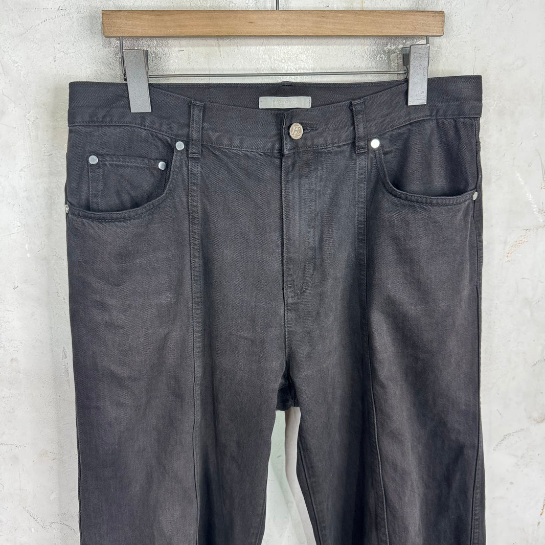 Helmut Lang Front & Back Seam Black Denim Jeans