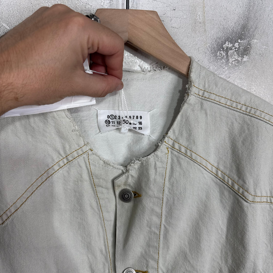 Margiela Beige Cut Collar Denim Jacket