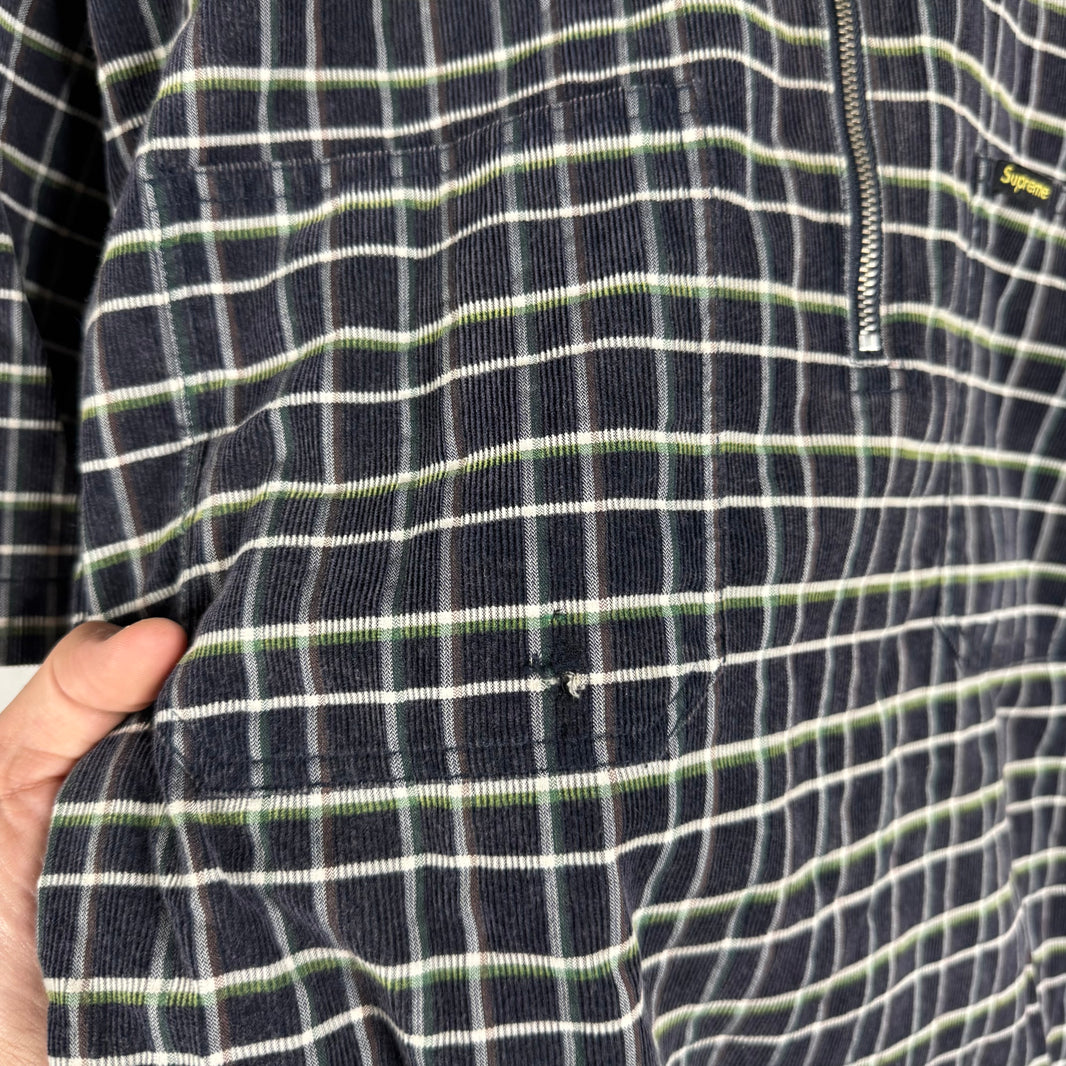 Supreme Corduroy Plaid 1/4 Zip Work Shirt
