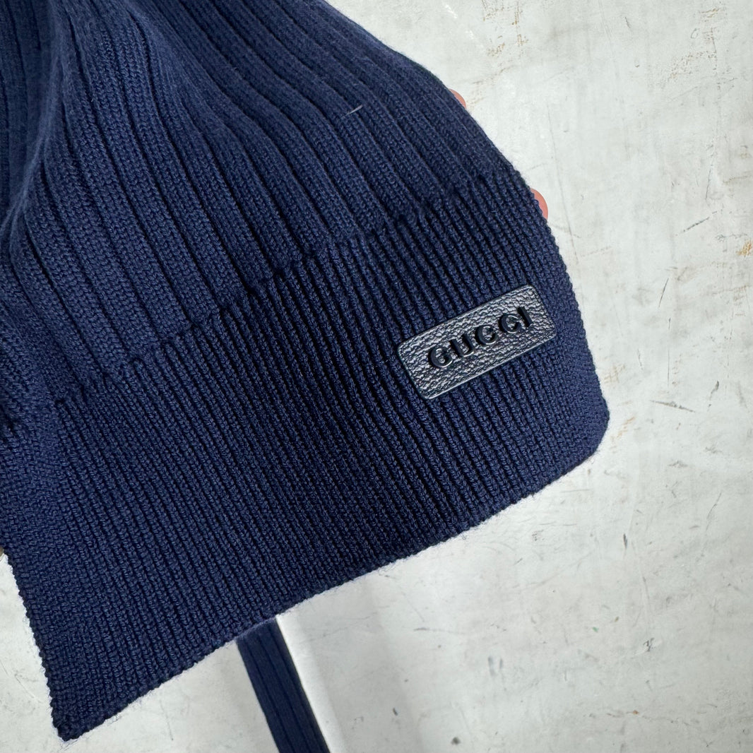 Gucci Navy Knitted Scarf