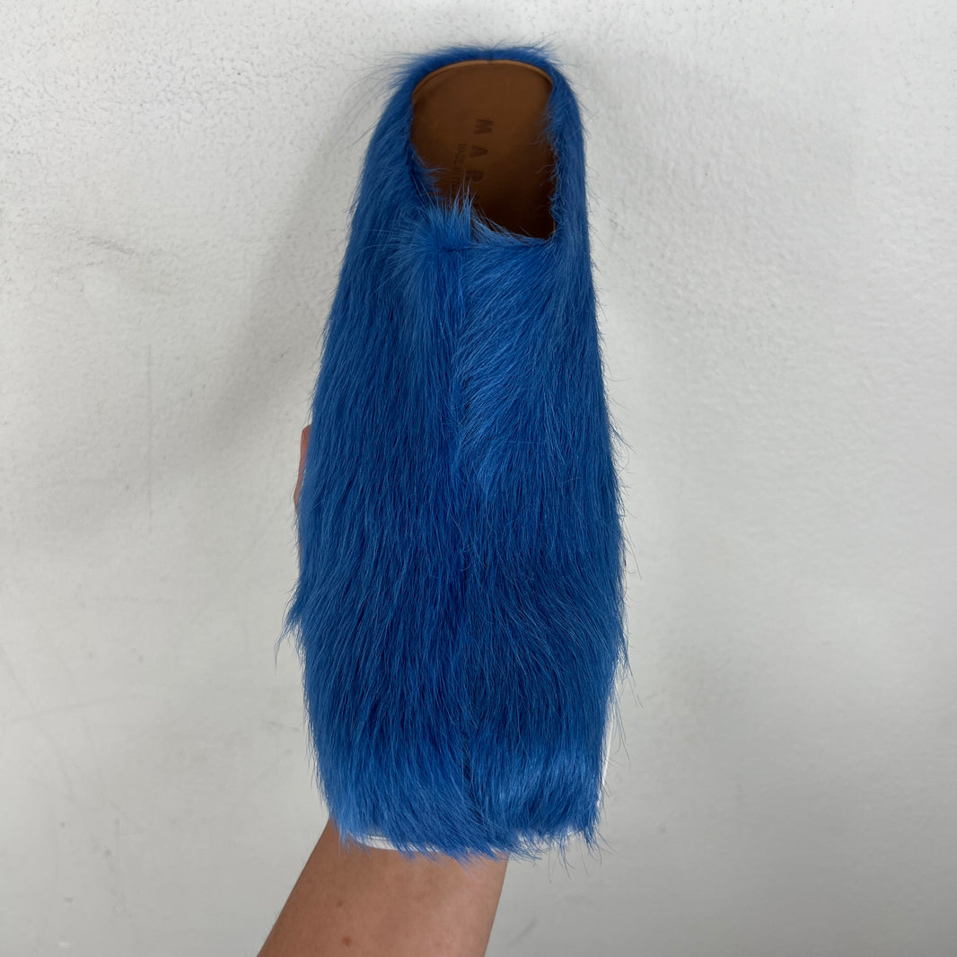 Marni Blue Calf Hair Loafers