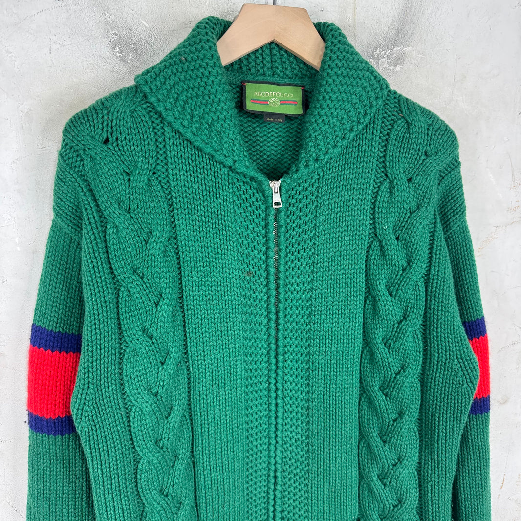 Gucci "M" Zip-Up Cowichan Cardigan
