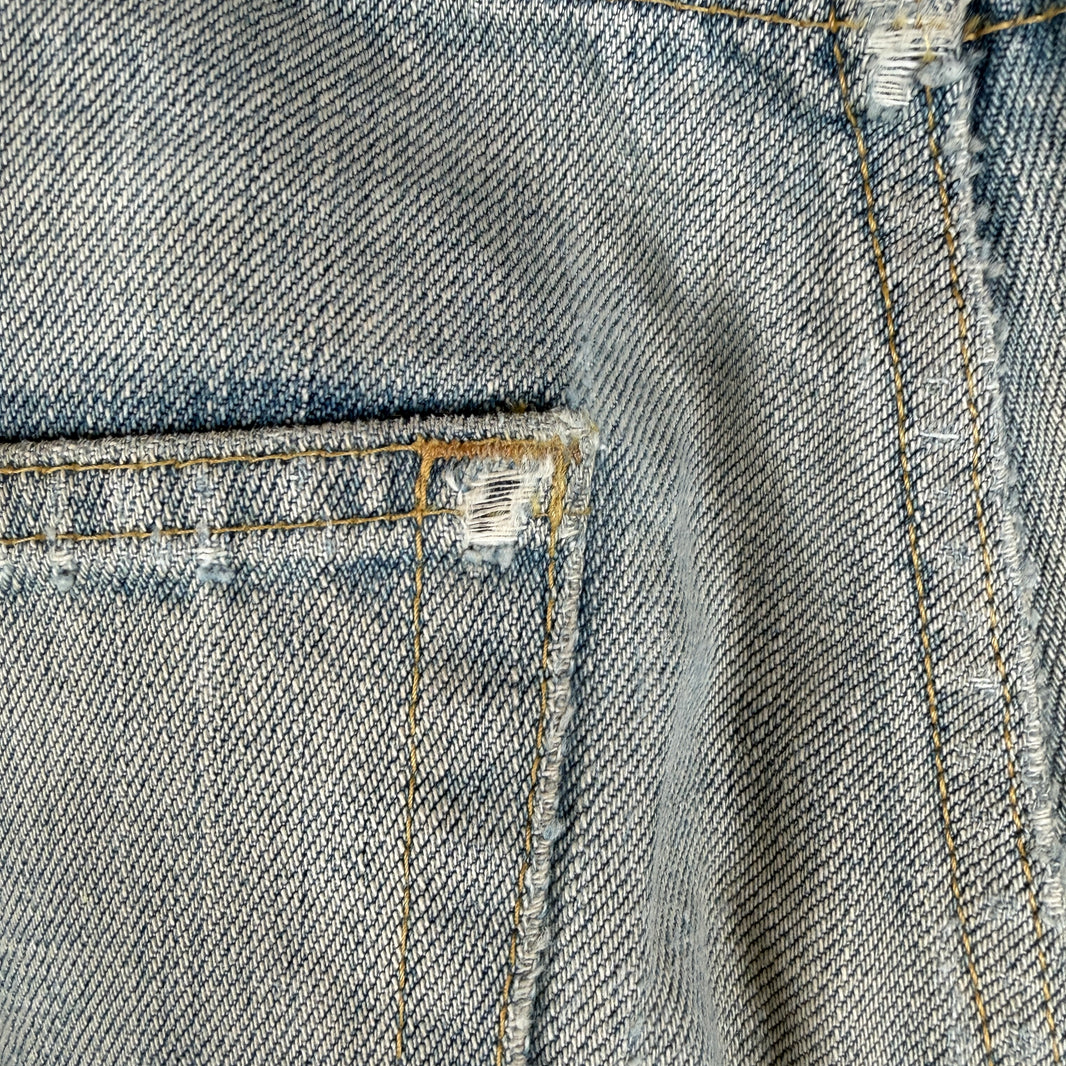 Saint Laurent Light Wash Knee Repair D02 Denim Jeans